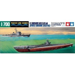 Tamiya 31903 Sous-marin américain Gato et chasseur japonais Chaser 1:700