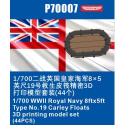 Triumph P70007 1/700 WWII Royal Navy 8ftx5ft Type No.19 Carley Floats (44 PCS)