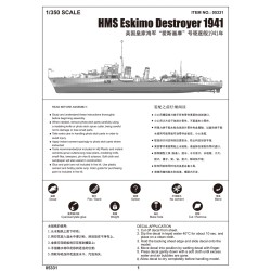 Trumpeter 5331 – HMS Eskimo Destroyer 1941 1:350