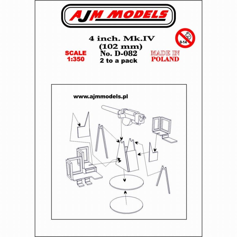 AJM Models - D082 - 4 Pouces. Mk.IV (102 Mm) 1:350