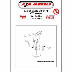 AJM Models - D073 - Qf 3 Pouces 20 Quintaux (76 Mm) 1:350