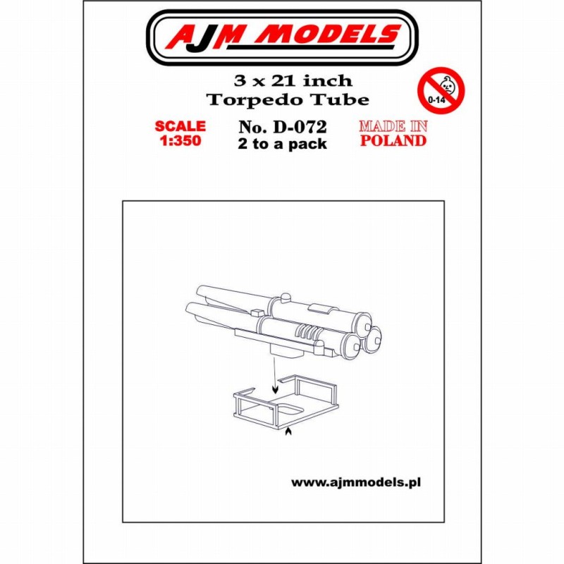AJM Models - D072 - 3 Tubes Lance-torpilles De 21 Pouces 1:350