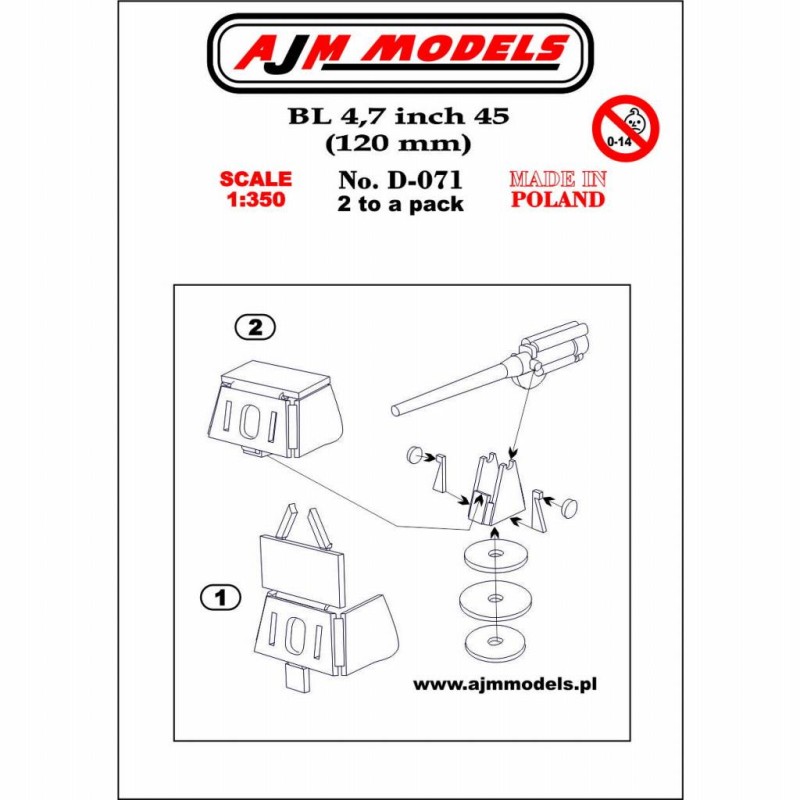 AJM Models - D071 - Bl 4,7 Pouces 45 (120 Mm) 1:350