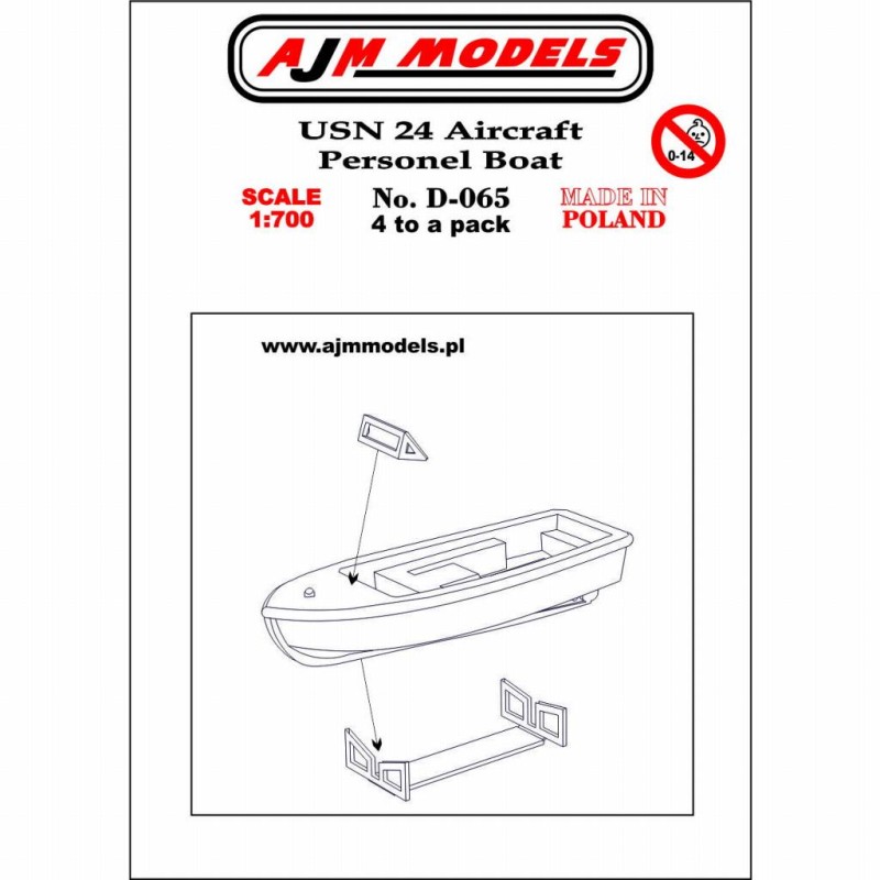 AJM Models - D065 - Bateau Personnel De L'avion USN 24 1:700