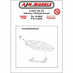 AJM Models - D064 - Baleinière À Moteur USN 26 Pieds 1:700