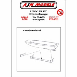AJM Models - D063 - Barge À Moteur USN 35 Ft 1:700