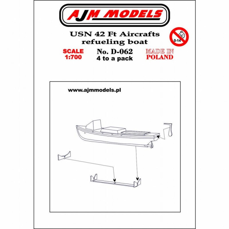 AJM Models - D062 - Bateau Ravitailleur USN 42 Ft Aircrafts 1:700