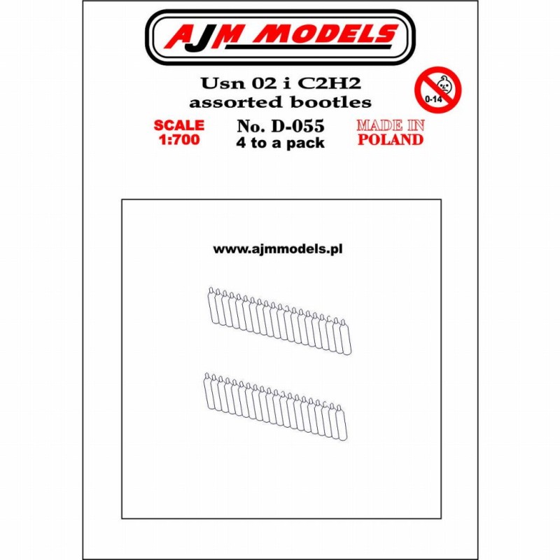 AJM Models - D055 - Bouteilles Assorties USN 02 I C2h2 1:700