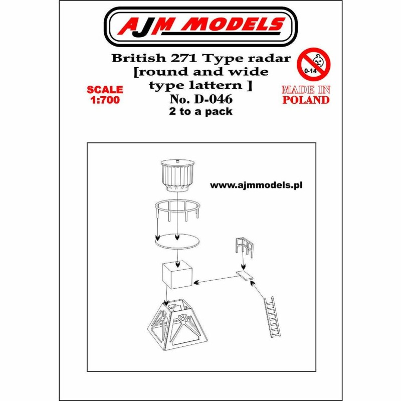 AJM Models - D046 - Radar Britannique De Type 271 (modèle De Type Rond Et Large) 1:700