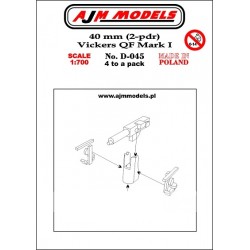 AJM Models - D045 - 40 Mm (2 Pdr) Vickers Qf Mark I 1:700