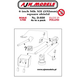 AJM Models - D030 - Bouclier Carré Mk XII (152 Mm) En Pouces 1:700