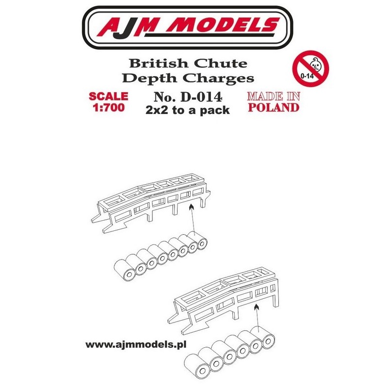 AJM Models - D014 - Charges De Profondeur De Chute Britanniques 1:700