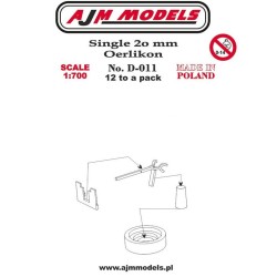 AJM Models - D011 - Oerlikon Simple 20 Mm 1:700