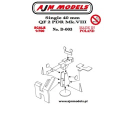 AJM Models - D003 - Simple 40 Mm Qf 2 Pdr Mk. VIII 1:700