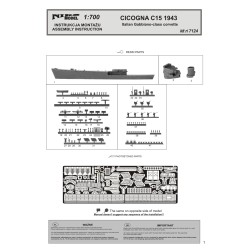 Niko Model - 7124 STORK C15 1943 Corvette italienne de classe Gabbiano 1/700