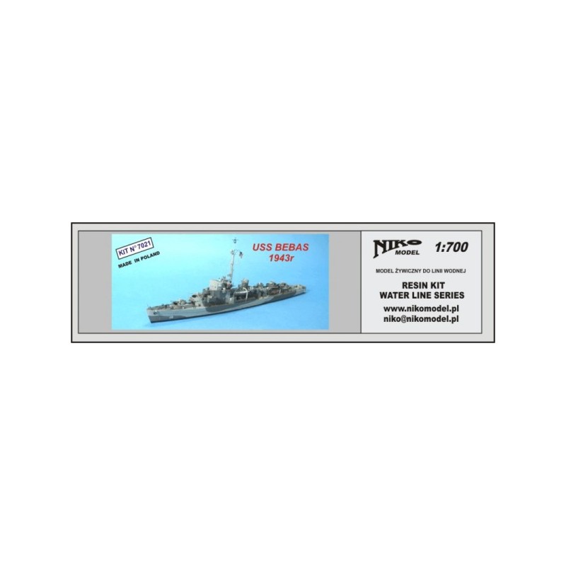 Niko Model - 7021 USS Bebas 1943 1/700