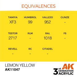 Ak Interactive Ak11047 Peinture Acrylique 3g  jaune citron 17ml