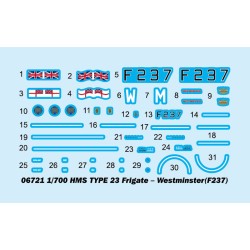 Trumpeter	6721	Frégate HMS TYPE 23 - Westminster (F237) 1:700