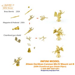 Infini Model  IMP-35013R1 20mm Oerlikon cannon MK IV Mount Set B 1:350