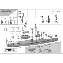 NikoModel 7011 – Croiseur léger italien San Marco (1/700) – Maquette Résine
