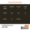 Ak Interactive Ak11027 Peinture Acrylique 3g Noir Caoutchouc 17ml