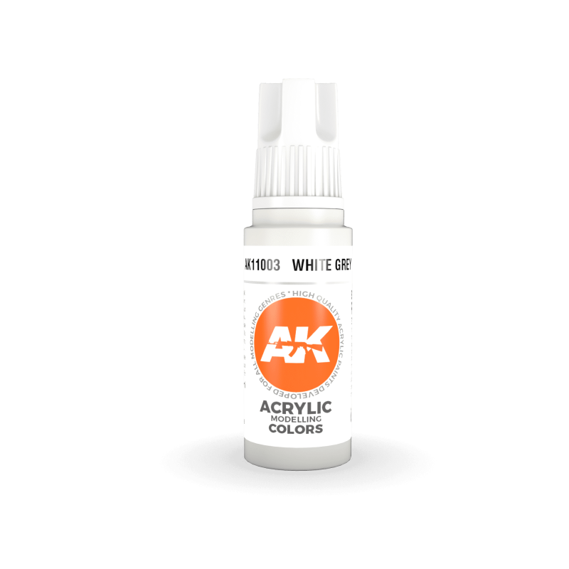 Ak interative AK11003 Peinture Acrylique 3g Blanc Gris 17ml