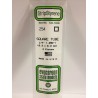 Evergreen EG254 – Tube carré en polystyrène blanc opaque 6,3 mm (0.250")