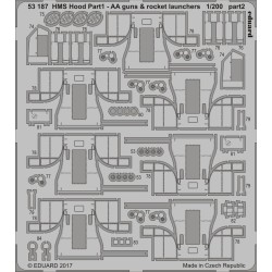 Eduard 53187 – HMS Hood Pt.1 – Armement AA et lance-roquettes 1/200 (Trumpeter)