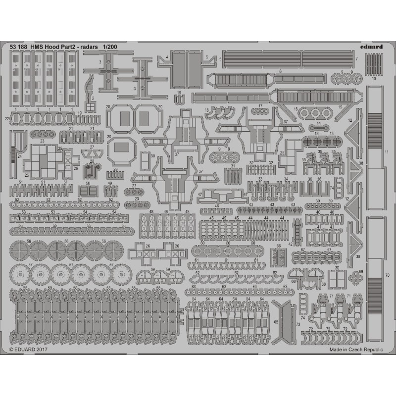 Eduard	53188	HMS Hood PT2 radars 1:200 (Trumpeter)