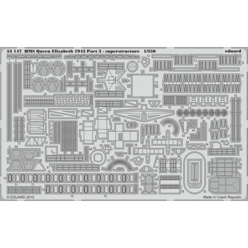 Eduard	53147	HMS Queen Elizabeth 1943 PT3 1:350 (Trumpeter)