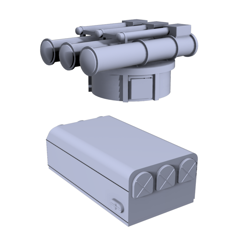 Larsenal 3D 400 024 1:400 Case + torpedo tubes TLT 550mm x4