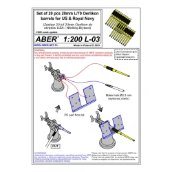 Aber S 1:200 L-03 – US 20 canons 20 mm L/70 Oerlikon Mk.10
