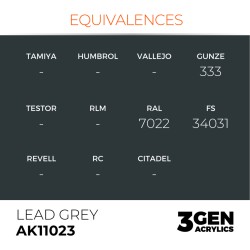 Ak interative	AK11023	Peinture Acrylique 3g Gris Plomb 17ml