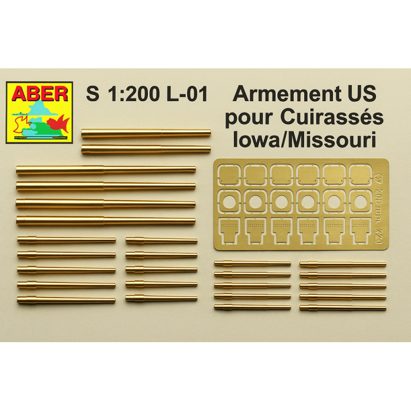 Aber	S 1:200 L-01	Armement US pour Cuirassés Iowa/Missouri