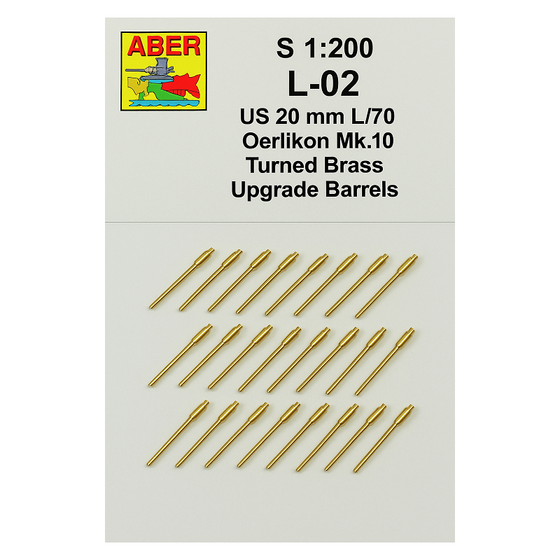 Aber S 1:200 L-02 US 20 canons 20 mm L/70 Oerlikon Mk.10