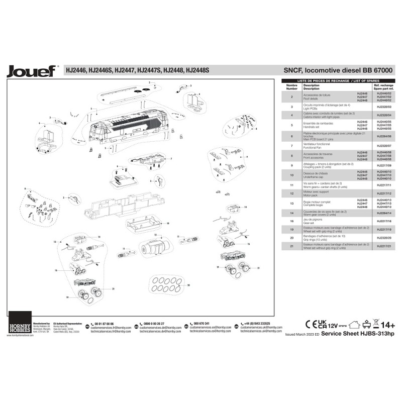 Jouef HO BB67000 – HJ2447-02 – Accéssoires de Toiture