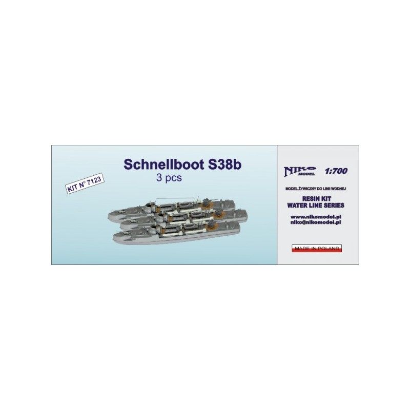 NikoModel 7123 – Schnellboot S38b  3pcs (1/700) – Maquette Résine