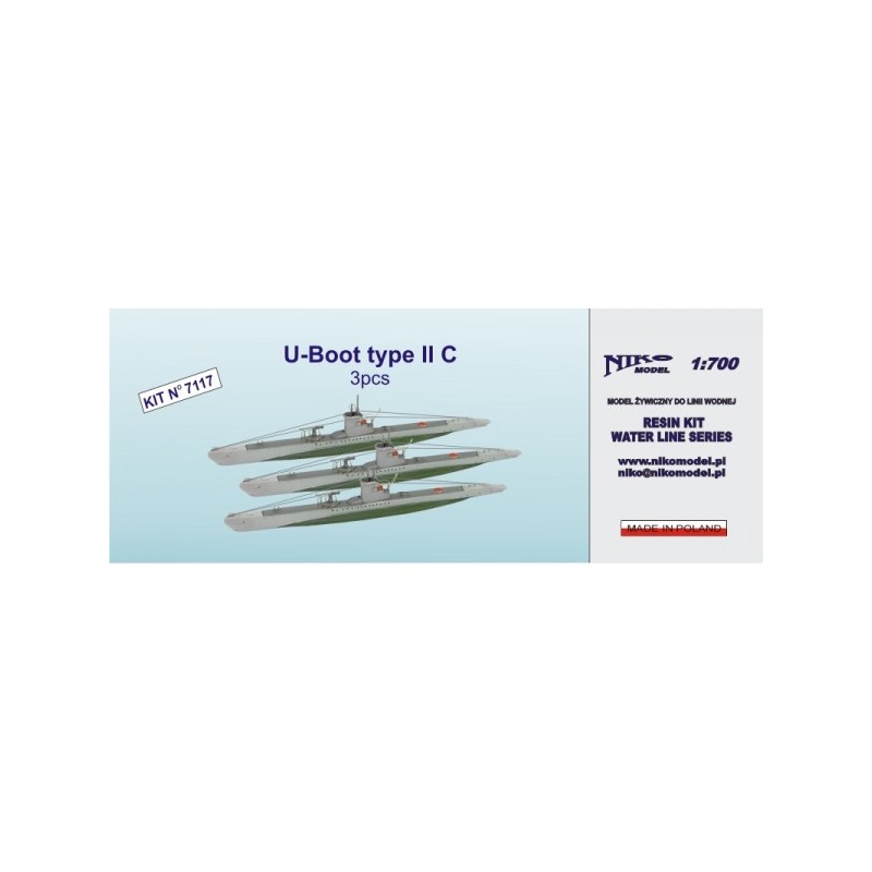NikoModel 7117 – U-Boot Type II C  3pcs (1/700) – Maquette Résine
