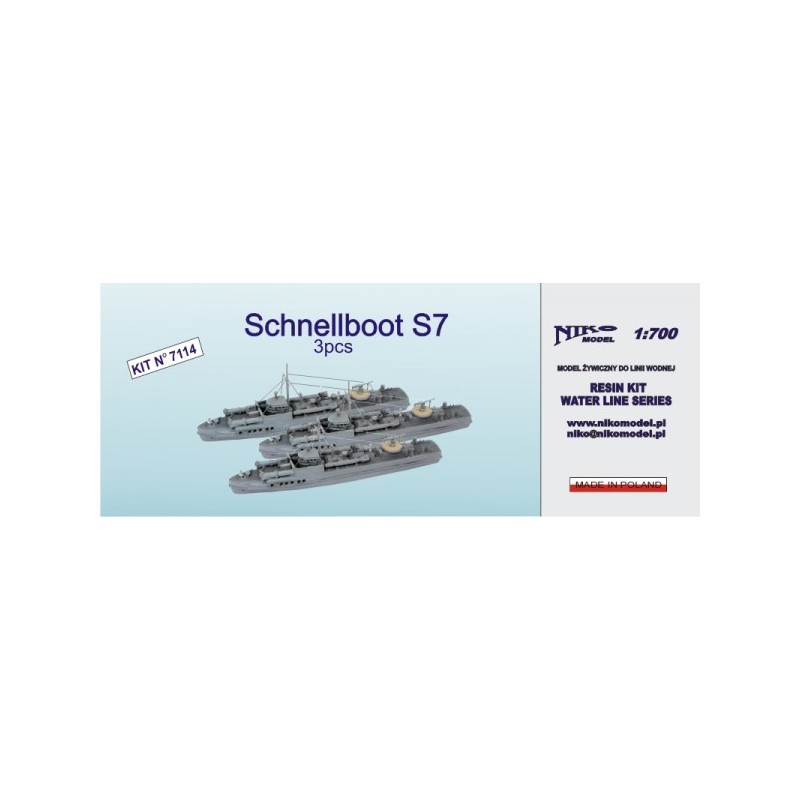 NikoModel 7114 – Schnellboot S7  3pcs (1/700) – Maquette Résine