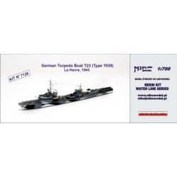 NikoModel 7126 – German Torpedo Boat T23 (Type 1939) Le Havre 1943 (1/700) – Maquette Résine