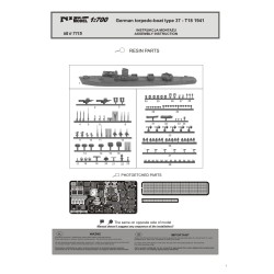 NikoModel 7115 – German Torpedo-Boat Type 37 T18 1941(1/700) – Maquette Résine