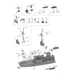 NikoModel 7115 – German Torpedo-Boat Type 37 T18 1941(1/700) – Maquette Résine