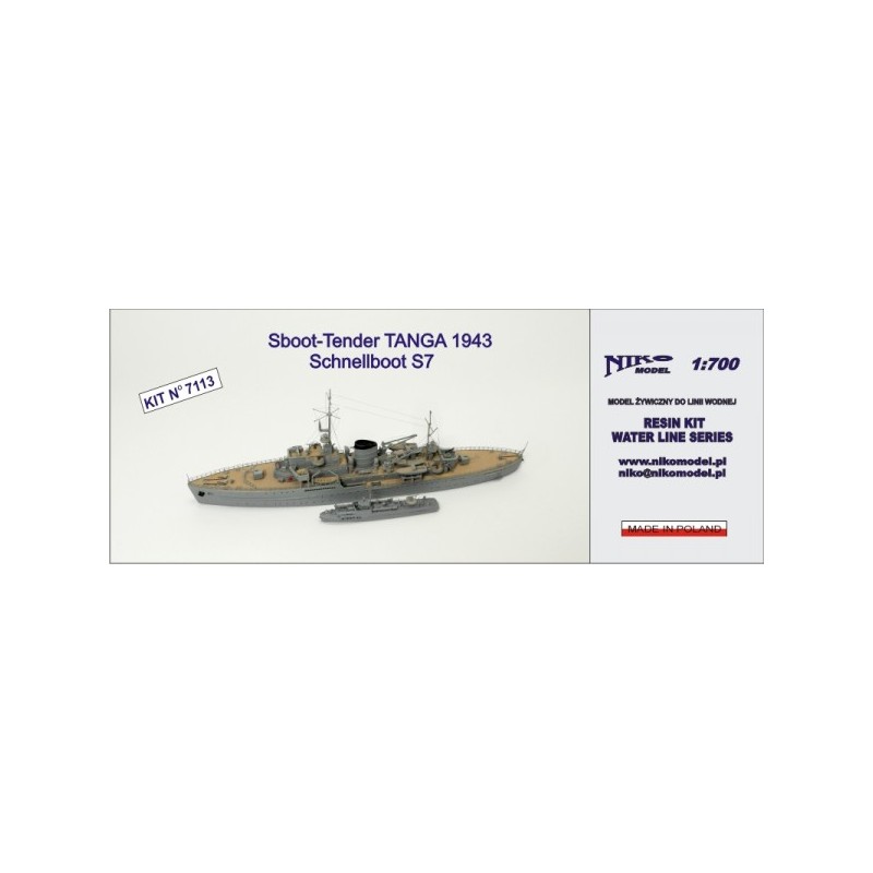 NikoModel 7113 – Sboot Tender Tanga 1943 Schnellboot S7 – 1/700