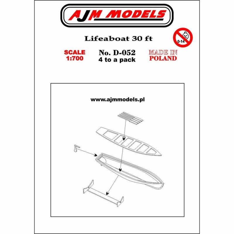 AJM Models D052 – Canot de sauvetage 30 pieds – 1/700