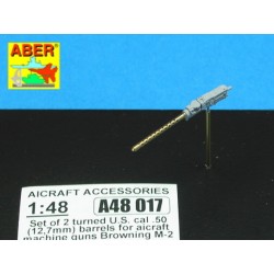 Aber A48017 - Ensemble de 2 canons standard de calibre .50 (12,7 mm) pour mitrailleuses d'aviation américaines Browning M2