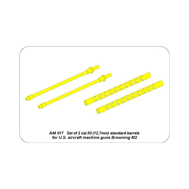 Aber A48017 - Ensemble de 2 canons standard de calibre .50 (12,7 mm) pour mitrailleuses d'aviation américaines Browning M2