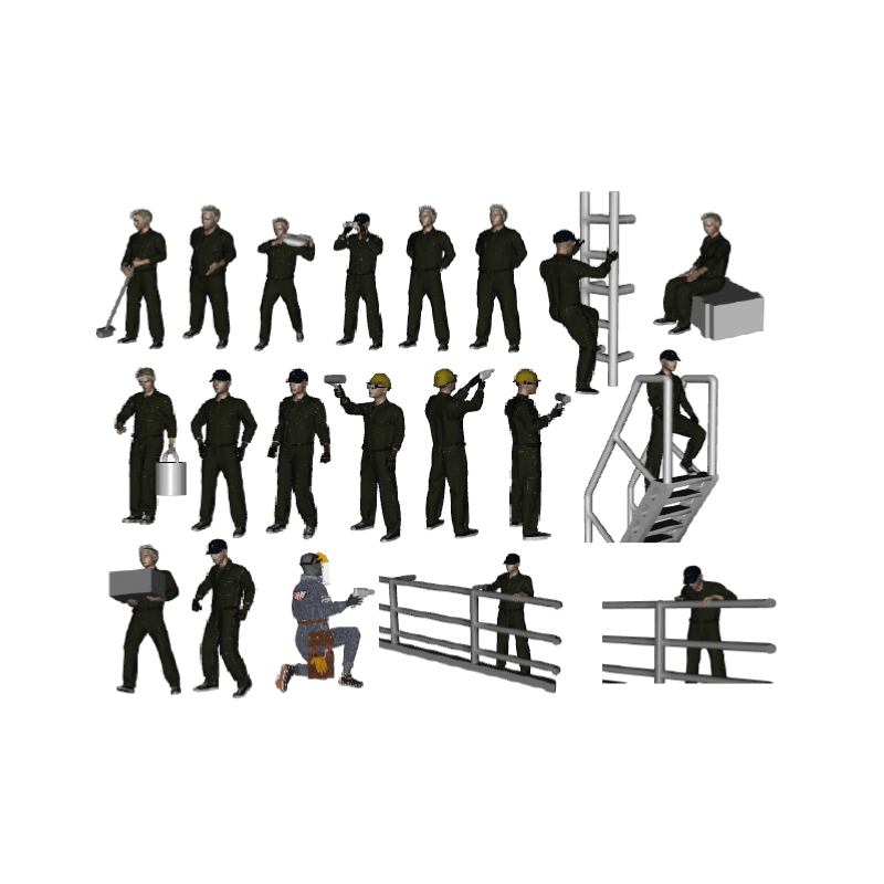 L’Arsenal 3P400-005 – Marins en situations de travail 80pcs (1/400, impression 3D)