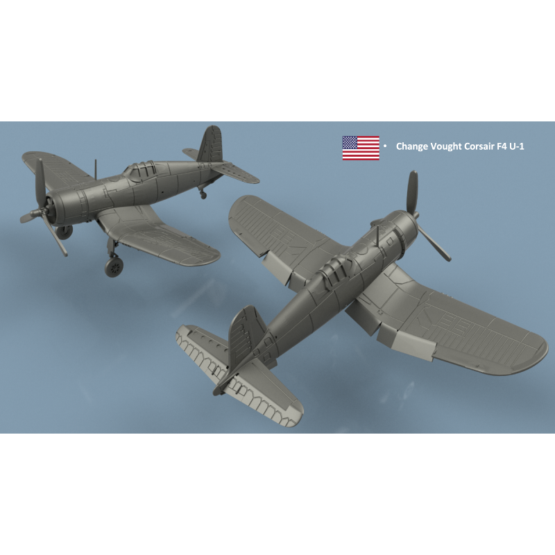 L’Arsenal 3D700-301 – Chance Vought Corsair F4U-1, ailes dépliées x5 (1/700, impression 3D)