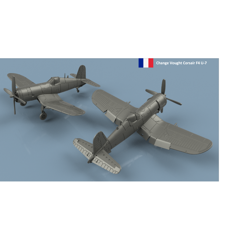 L’Arsenal 3D700-299 – Chance Vought Corsair F4U-7 ailes dépliées x5 (1/700, impression 3D)