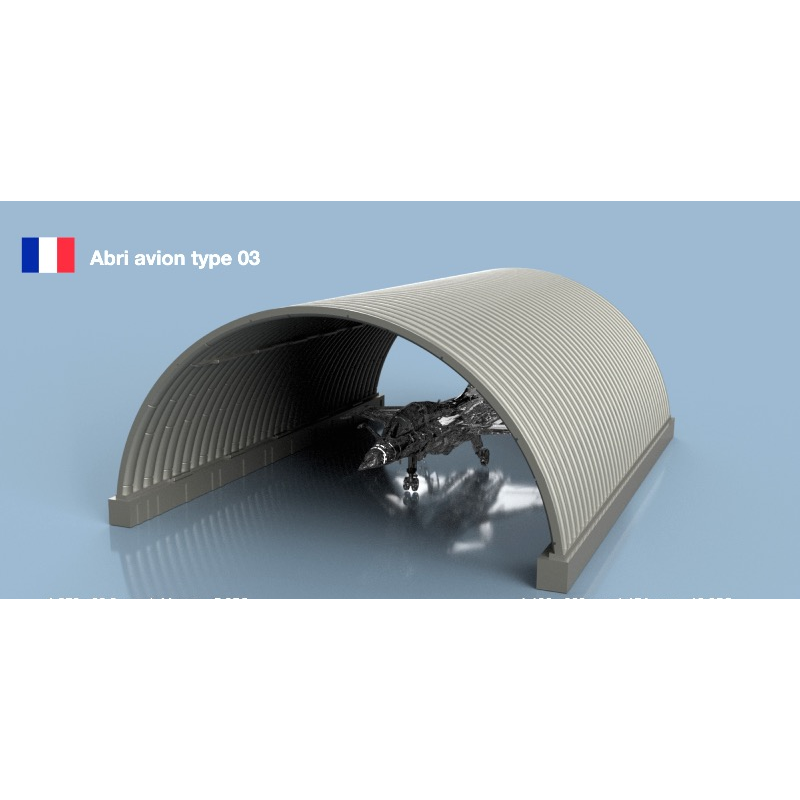 L’Arsenal 3D700-570 – Abri Avion Type 03 (1/700, impression 3D)